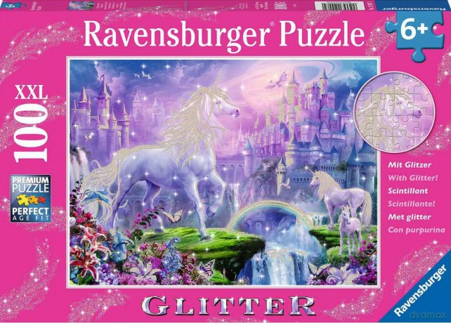 RAVENSBURGER 2D 100 el. Królestwo jednorożców XXL 12907 [PUZZLE]