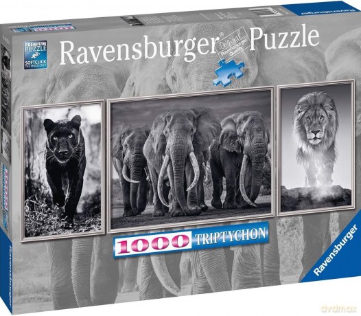 RAVENSBURGER 2D 1000 el. Czarno-białe zwierzaki 16729 [PUZZLE]