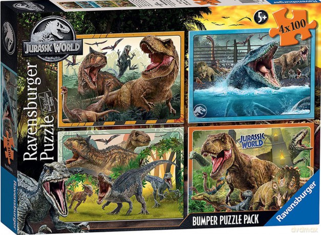 RAVENSBURGER 2D 4x100 el. Jurassic World Bumper Pack 5619 [PUZZLE]