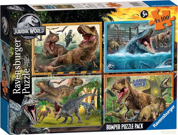 RAVENSBURGER 2D 4x100 el. Jurassic World Bumper Pack 5619 [PUZZLE]