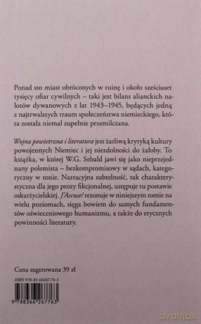 Wojna powietrzna i literatura Sebald - W.G. Sebald [KSIĄŻKA]