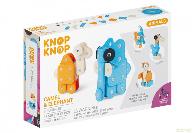 Zestaw do budowania z filcu Camel and elephant 49 klocki 106