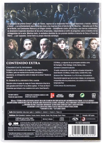 Gra o Tron Sezon 8 [4DVD]	