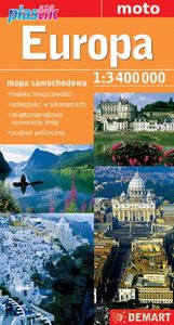 Europa 1:3400000 mapa samochodowa plastik