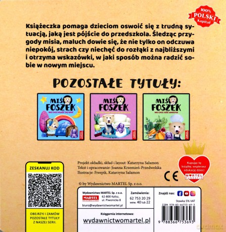 Miś Foszek nie chce iść do przedszkola - Katarzyna Salamon, Joanna Krzemień-Przedwolska [KSIĄŻKA]