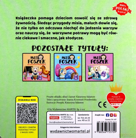 Miś Foszek nie chce jeść warzyw - Katarzyna Salamon, Joanna Krzemień-Przedwolska [KSIĄŻKA]