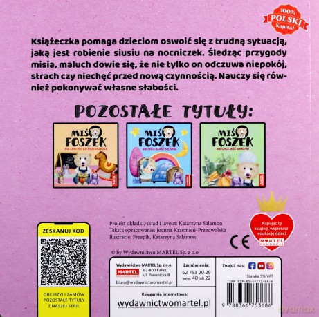 Miś Foszek nie chce robić siusiu na nocniczek - Katarzyna Salamon, Joanna Krzemień-Przedwolska [KSIĄŻKA]