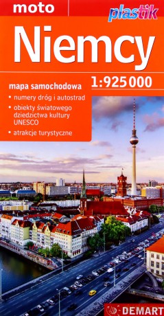 Niemcy 1:750 000 mapa samochodowa plastik