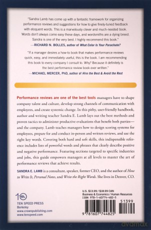3,000 Power Words, Phrases, and Sentences for Effective Performance Reviews: Ready-To-Use Language for Successful Employee Evaluations - Sandra E. Lamb [KSIĄŻKA]