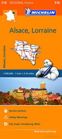 Alsace Lorraine - Michelin Regional Map 516: Map (Michelin Regional Maps, 516) - Michelin [KSIĄŻKA]