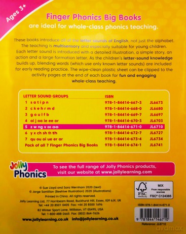 Finger Phonics Big Books 1-7: in Precursive Letters (British English edition) - Sue Lloyd [KSIĄŻKA]