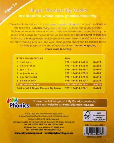 Finger Phonics Big Books 1-7: in Precursive Letters (British English edition) - Sue Lloyd [KSIĄŻKA]