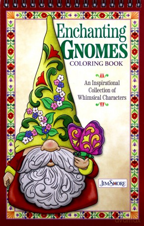 Jim Shore Enchanting Gnomes Coloring Book: An Inspirational Collection of Whimsical Characters (Design Originals) Spiral Adult Coloring Book with 32 Folk-Art Inspired Designs on Thick Perforated Paper - Jim Shore [KSIĄŻKA]