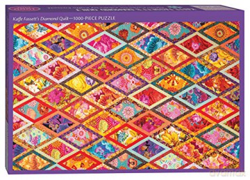 Kaffe Fassett's Diamond Quilt Jigsaw Puzzle: 1000 pieces, dimensions 29.5˝ x 19.7˝ - Kaffe Fassett [KSIĄŻKA]