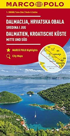 Marco Polo Dalmatië, Kroatische kust Midden en Zuid: Wegenkaart 1:200 000 - Marco Polo [KSIĄŻKA]