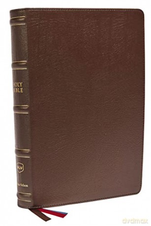 NKJV, Large Print Verse-by-Verse Reference Bible, Maclaren Series, Genuine Leather, Brown, Thumb Indexed, Comfort Print: Holy Bible, New King James Version - Bibles - Thomas Nelson [KSIĄŻKA]