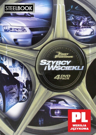 Szybcy i wściekli / Za szybcy za wściekli / Szybcy i wściekli: Tokio Drift / Szybko i wściekle Quadrilogy BOX (steelbook) [4DVD]