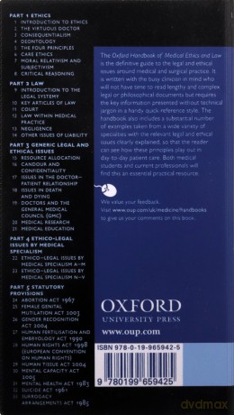 Oxford Handbook of Medical Ethics and Law (Oxford Medical Handbooks) - Anna Smajdor [KSIĄŻKA]
