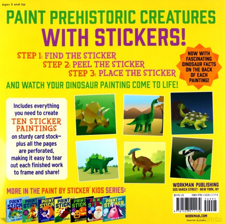 Paint by Sticker Kids: Dinosaurs: Create 10 Pictures One Sticker at a Time! - Workman Publishing [KSIĄŻKA]
