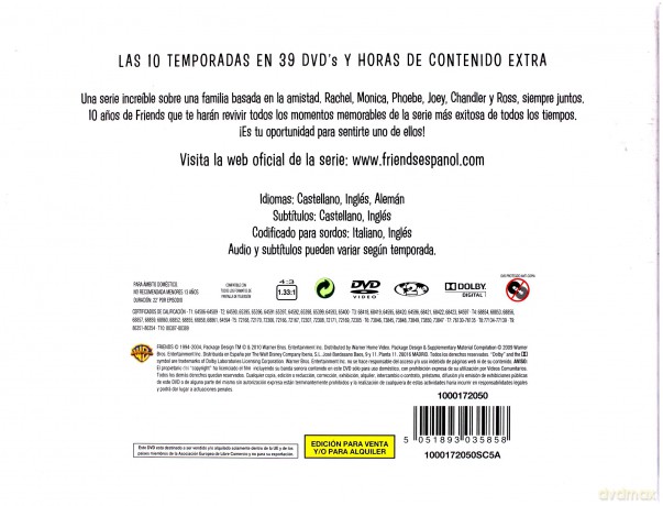 Friends Season 1-10 (Przyjaciele) [BOX] [39DVD]