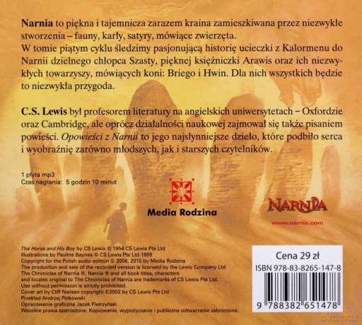 CD MP3 Koń i jego chłopiec. Opowieści z Narnii - C.S. Lewis [AUDIOBOOK]