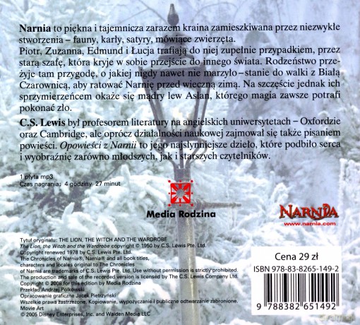 Lew, Czarownica i Stara Szafa. Opowieści z Narnii (Tom 1) - C. S. Lewis [AUDIOBOOK]