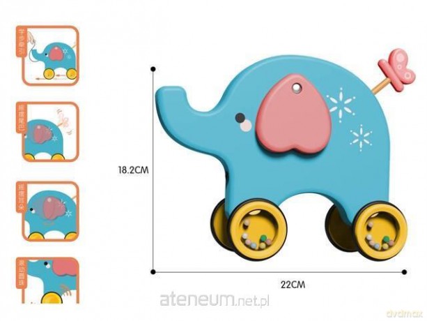 Ciągacz słonik 22 cm z ruchomymi elementami
