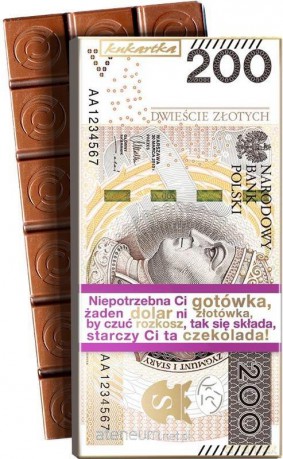 Czekolada CZK-121 200 złotych banknot