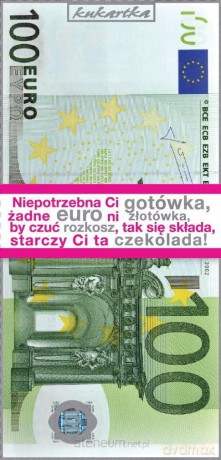 Czekolada CZK-122 100 euro banknot