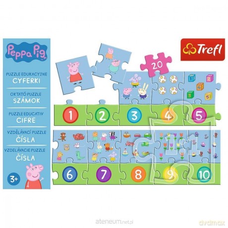TREFL 20 el.Edukacyjne Cyferki Świnka Peppa [PUZZLE]