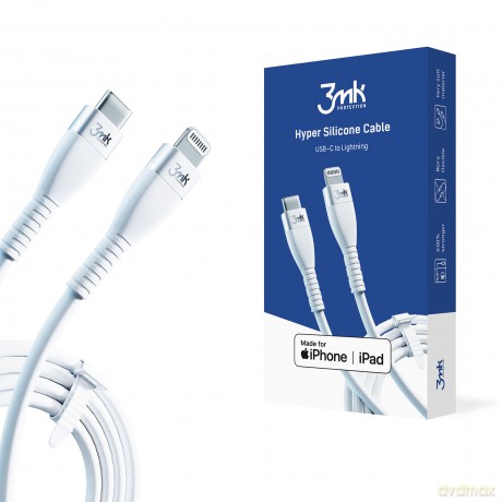 Kabel 3mk Hyper Silicone Cable Type-C to Lightning 20W 3A White
