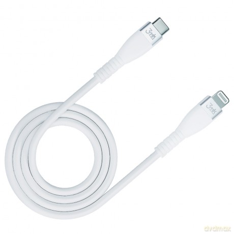Kabel 3mk Hyper Silicone Cable Type-C to Lightning 20W 3A White