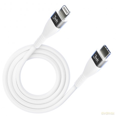 Kabel 3mk Hyper Silicone Cable Type-C to Lightning 20W 3A White