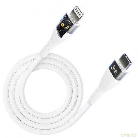 Kabel 3mk Hyper Silicone Cable Type-C to Lightning 20W 3A White
