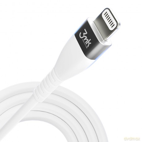 Kabel 3mk Hyper Silicone Cable Type-C to Lightning 20W 3A White