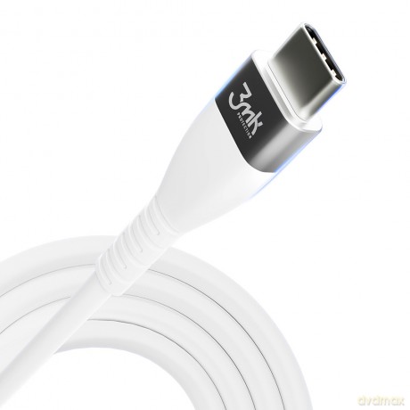 Kabel 3mk Hyper Silicone Cable Type-C to Lightning 20W 3A White