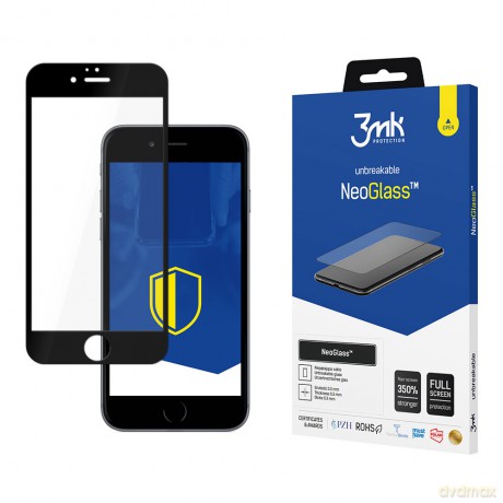 Apple iPhone 6/6s Black - 3mk NeoGlass szkło hartowane