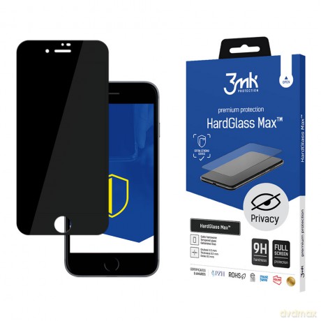 Apple iPhone 8 Plus Black - 3mk Max Privacy szkło hybrydowe