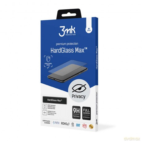 Apple iPhone X Black - 3mk Max Privacy szkło hybrydowe