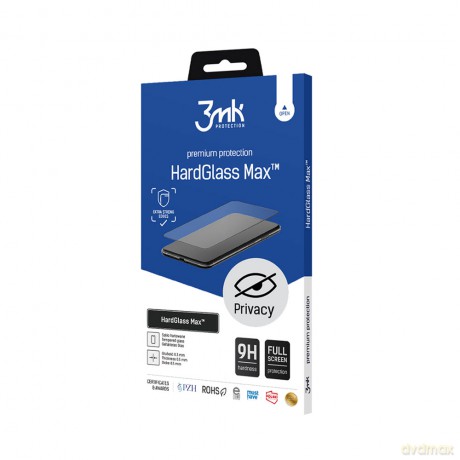 Honor 10 Black - 3mk Max Privacy szkło hybrydowe