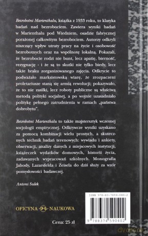 Bezrobotni Marienthalu (twarda) [KSIĄŻKA]