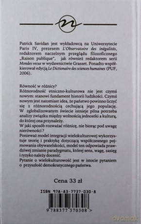 Wielokulturowość (twarda) - Patrick Savidan [KSIĄŻKA]