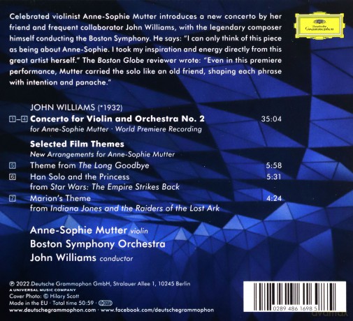 Anne Sophie Mutter, John Williams: Violin Concerto No. 2 & Selected Film Themes [CD]