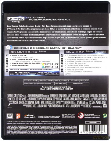 Dawn of the Planet of the Apes (Ewolucja planety małp) [Blu-Ray 4K]+[Blu-Ray]