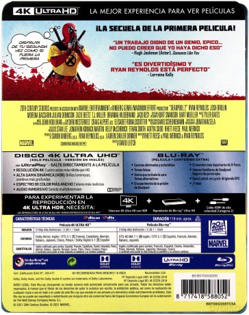 Deadpool 2 (steelbook) [Blu-Ray 4K]+[Blu-Ray]