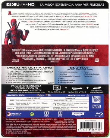 Deadpool (steelbook) [Blu-Ray 4K]+[Blu-Ray]