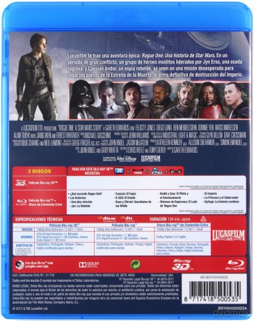 Rogue One (Łotr 1. Gwiezdne wojny - historie) (Disney) [Blu-Ray 3D]+[2xBlu-Ray]