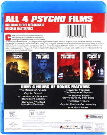 Psycho: Complete 4-Movie Collection (Psychoza 1-4) [4xBlu-Ray]
