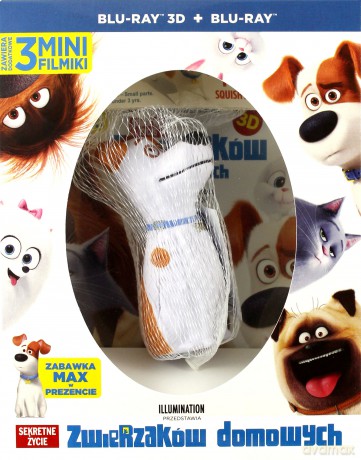 Sekretne życie zwierzaków domowych 1 + 2 + Squishy Toy Max [2xBlu-Ray 3D]+[2xBlu-Ray]