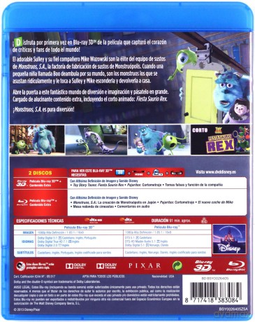 Monsters, Inc. (Potwory i spółka) (Disney) [Blu-Ray 3D]+[Blu-Ray]